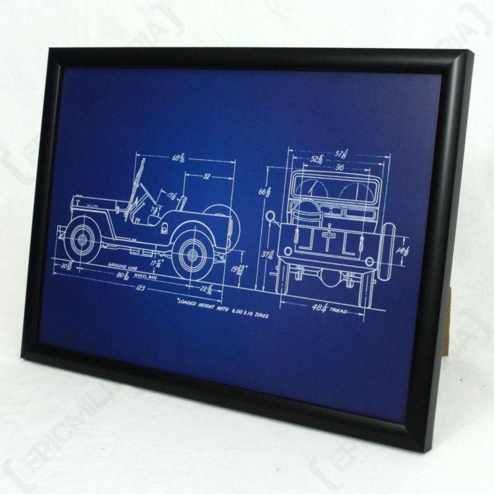 US Willys Jeep Framed Patent Blueprint