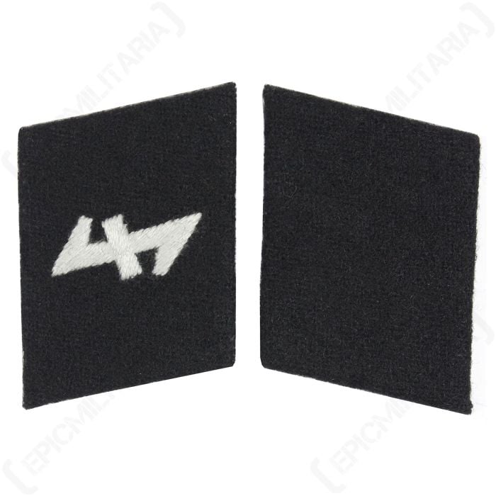 WW2 German Wolfs Hook (Vertical) Landstorm Nederland Collar Tabs
