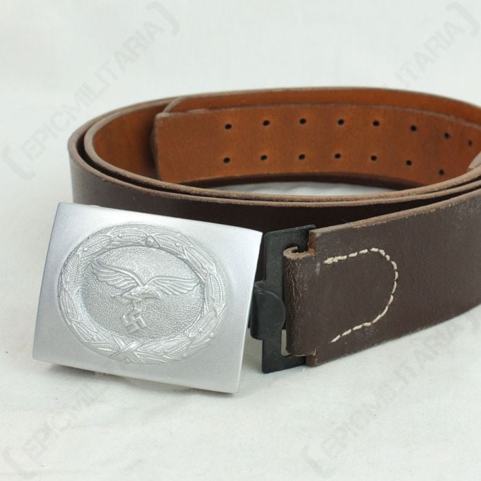 German Luftwaffe EM BROWN Leather BELT All Sizes WW2 Repro Enlisted Mans