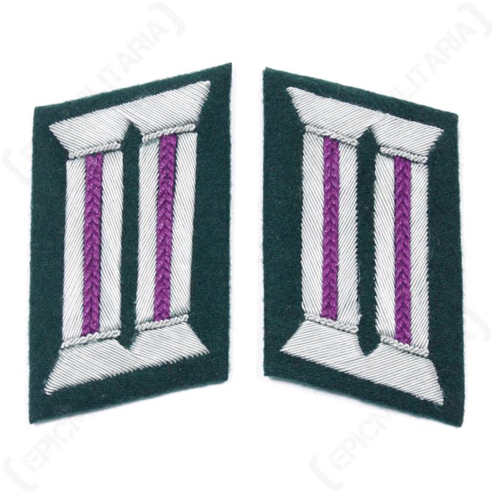 WW2 German Army Officer Collar Tabs (Chaplain Purple)