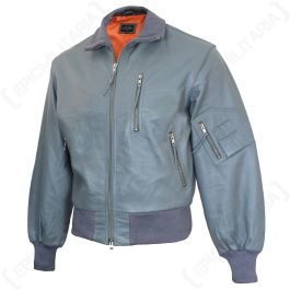 German Pilots Grey Leather Flight Jacket - Epic Militaria