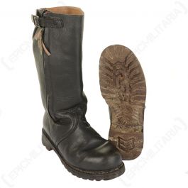Original German Bundeswehr Leather Fur Lined Zipped Jackboots with Buckles Epic Militaria