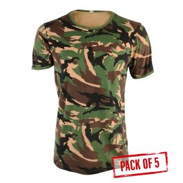 Original Dutch Army T-Shirt Pack of 5 - Woodland Camo - Epic Militaria