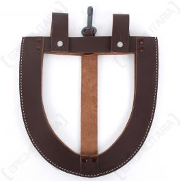 WW2 Repro German Spade Carrier Leather Straight Shovel Cover with Open Back 