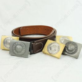 German WWI Brown Leather Belt with Bavarian ‘In Treue Fest’ Buckle Size 36-40 
