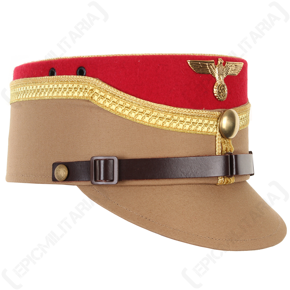 German SA Kepi - Red - Gold Piping 