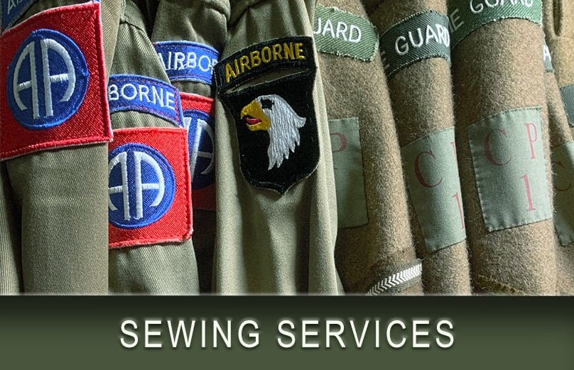 Image showing various WW2 uniforms to highlight our sewing service