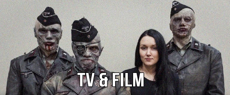 A still from dead snow that reads "tv & film" that highlights our film work